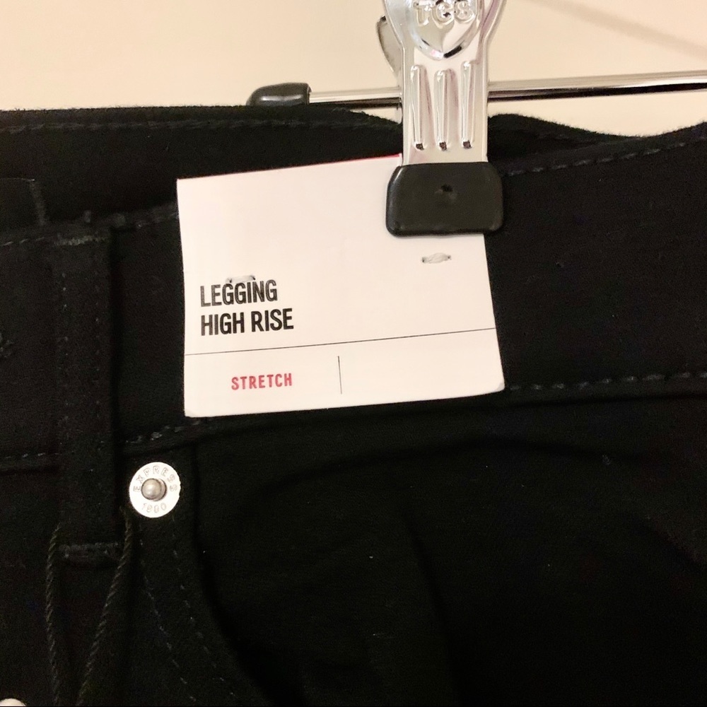 🖤 EXPRESS Black Studded High Waisted Skinny Jean Leggings - Picture 10 of 13